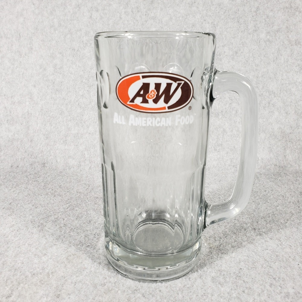 Vintage A&W Root Beer Mug Heavy Glass All American Food‎ Logo Collector Stein